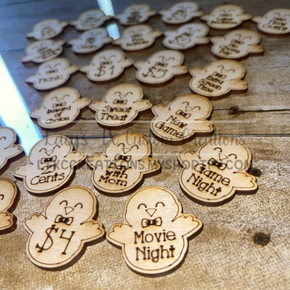 Wooden Easter Egg Coins