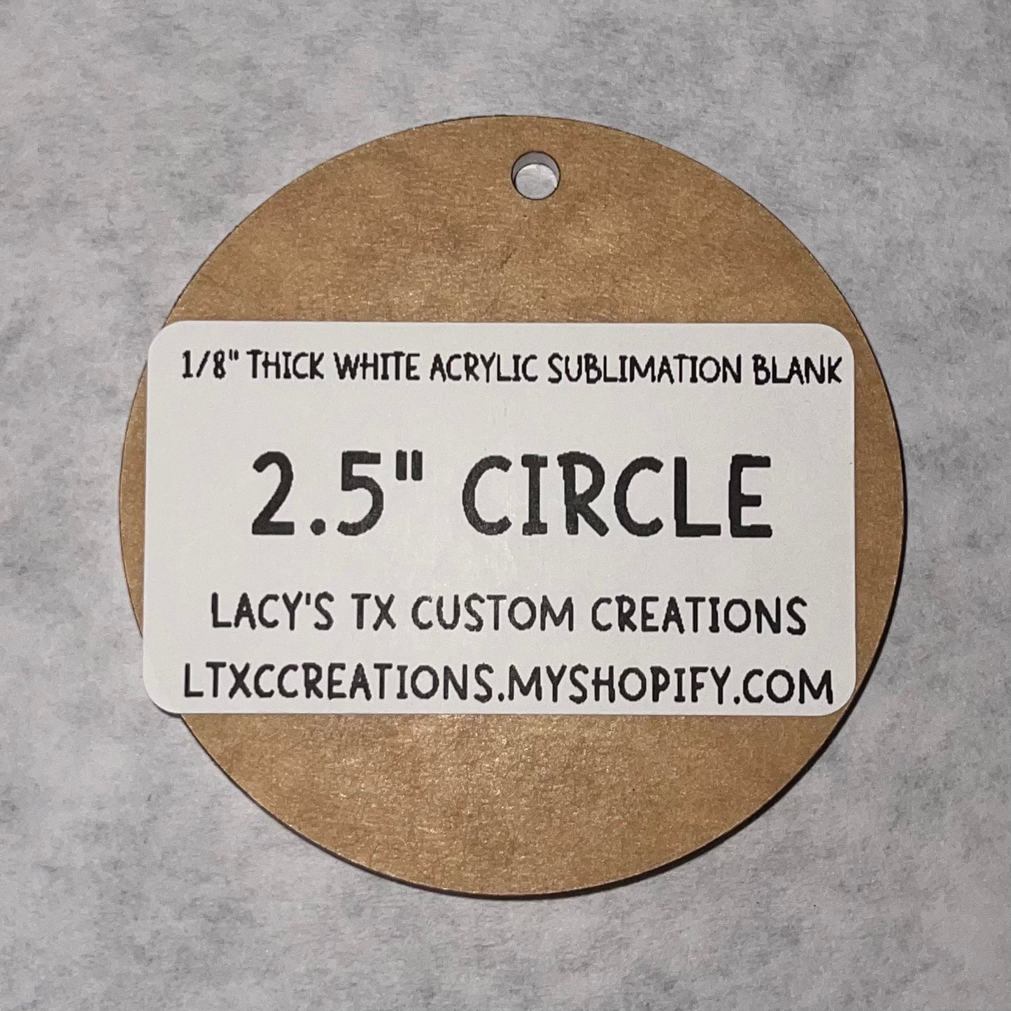 1/8” CIRCLE Sublimation Blank -HARDWARE INCLUDED