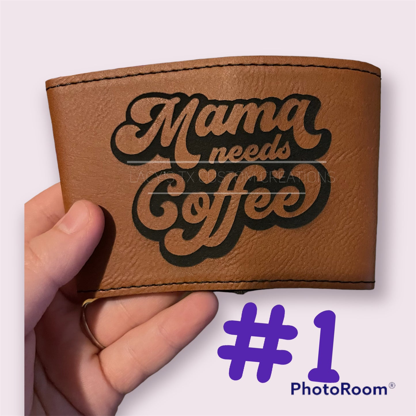 3" Rawhide Leatherette Mug Sleeve
