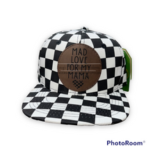 Load image into Gallery viewer, MAD LOVE FOR MY MAMA YOUTH Checkered Snapback Hat
