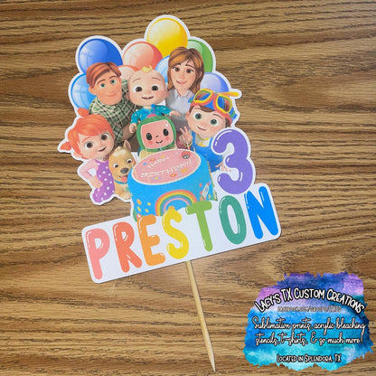 CUSTOM Printed Cardstock Cake Topper