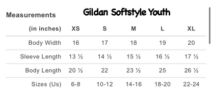 Youth SMALL Gildan Softstyle - OPTION 3