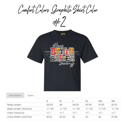 Hey Batter Batter Swing - Comfort Colors Graphite Shirt
