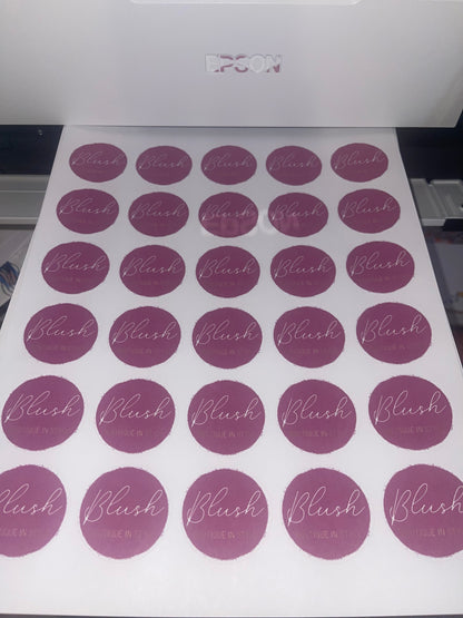 1 SHEET of 1.5” Round Labels - 30 Per Sheet