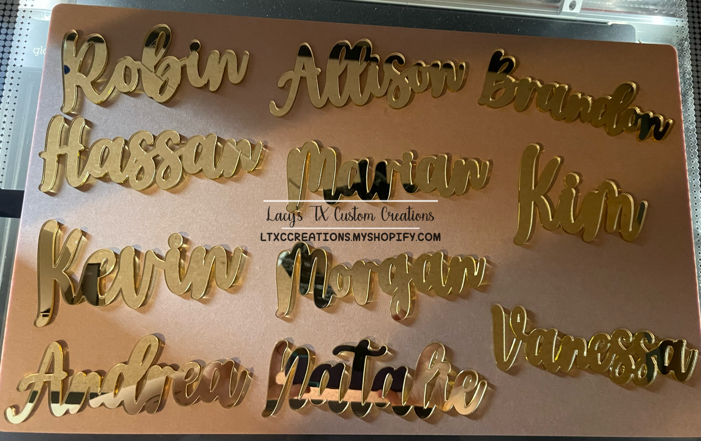 Place Setting Acrylic Name Pieces