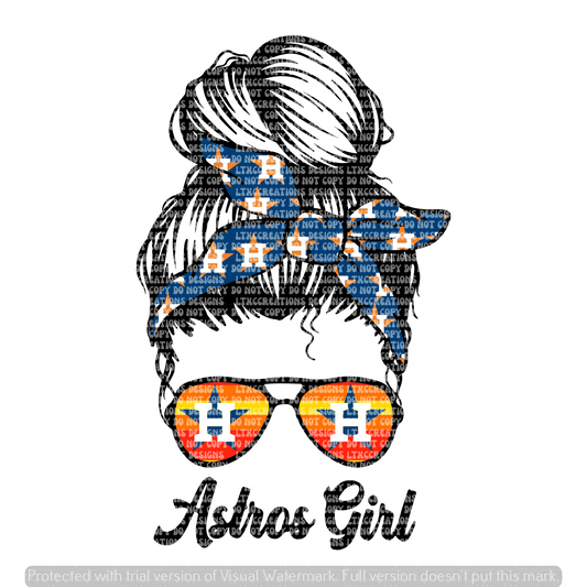 A S T R O S G I R L Messy Bun Digital Download