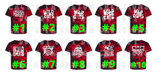 YOUTH WILDCAT TIE DYE TEES - PRE-ORDER - 7-14 DAY TURN AROUND TIME AFTER PRE-ORDER CLOSES TUESDAY, OCT. 11TH