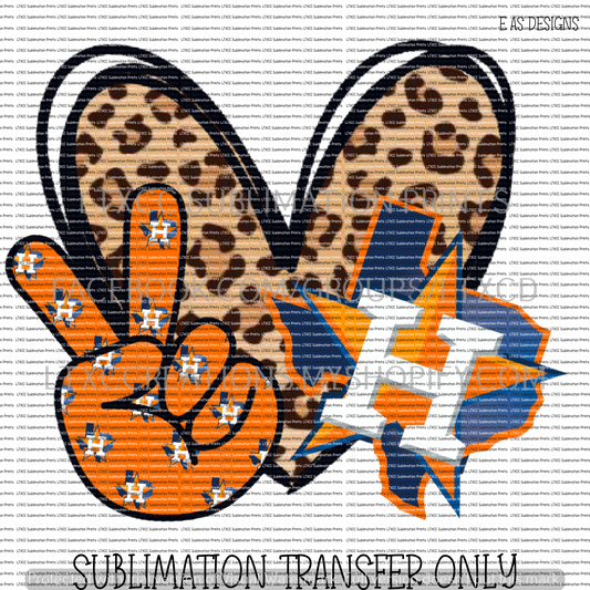 PEACE LOVE A S T R O S    -  SUBLIMATION PRINT TRANSFER