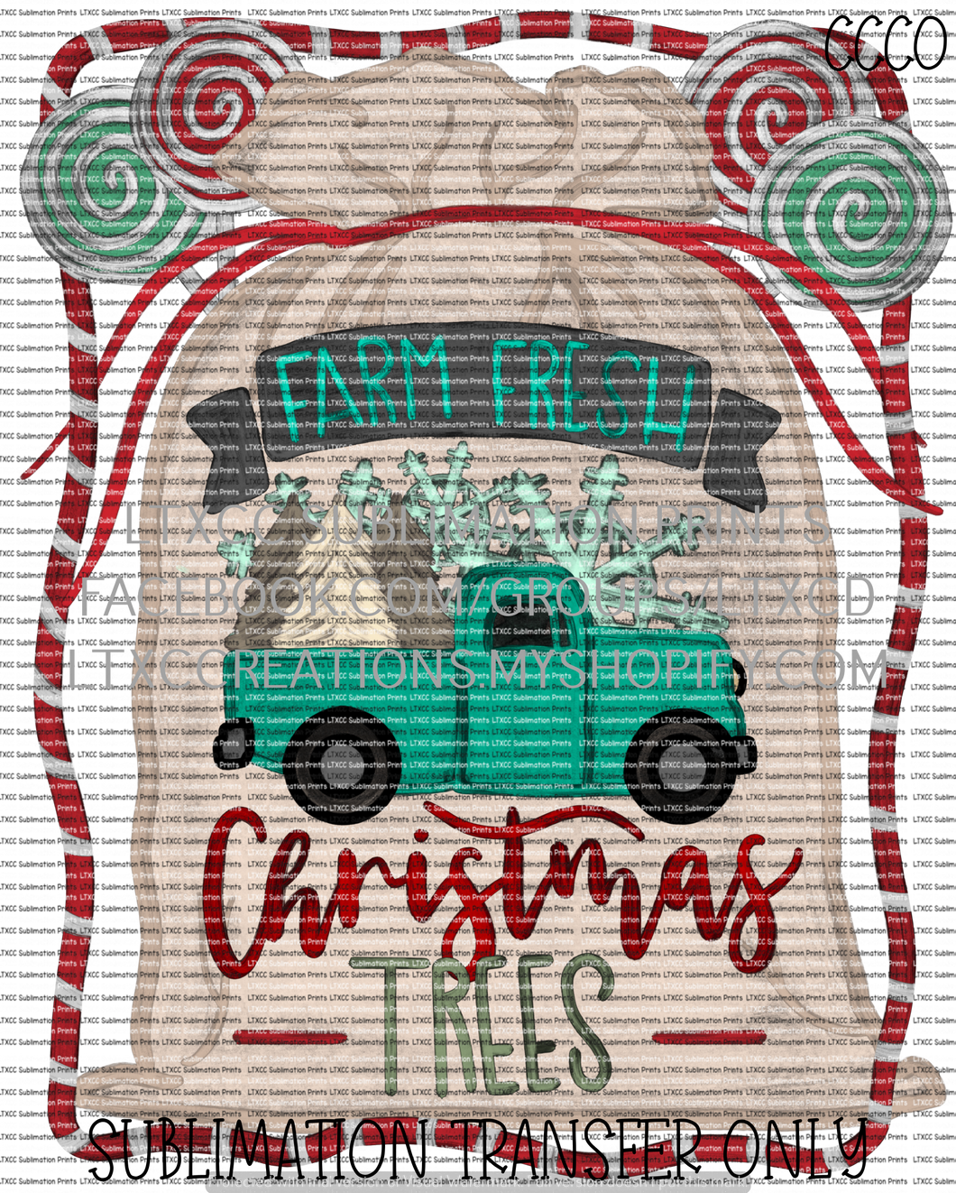 Farm Fresh Christmas Trees - Santa's Bag - SUBLIMATION PRINT TRANSFER