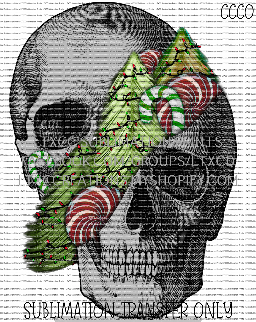 Christmas Skull - SUBLIMATION PRINT TRANSFER