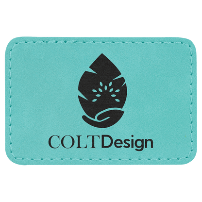 3”x2” Laser Engraved Leatherette Name Patches w/ Heat Activated Adhesive Backing