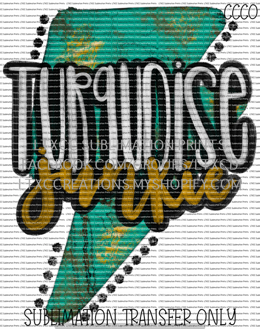 Turquoise Junkie Lightening Bolt  - SUBLIMATION PRINT TRANSFER